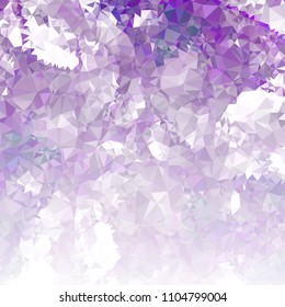 Low polygonal mosaic square layout with transparent corner for banner, label, tag, flyer and abstract web background. Copy space. Vector clip art.