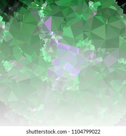 Low polygonal mosaic square layout with transparent corner for banner, label, tag, flyer and abstract web background. Copy space. Vector clip art.