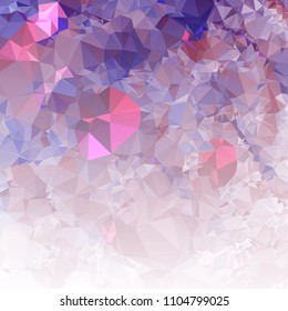 Low polygonal mosaic square layout with transparent corner for banner, label, tag, flyer and abstract web background. Copy space. Vector clip art.
