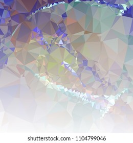 Low polygonal mosaic square layout with transparent corner for banner, label, tag, flyer and abstract web background. Copy space. Vector clip art.