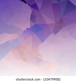 Low polygonal mosaic square layout with transparent corner for banner, label, tag, flyer and abstract web background. Copy space. Vector clip art.
