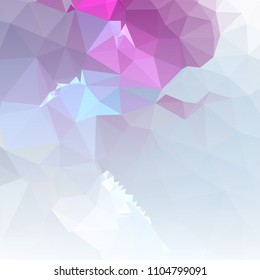 Low polygonal mosaic square layout with transparent corner for banner, label, tag, flyer and abstract web background. Copy space. Vector clip art.