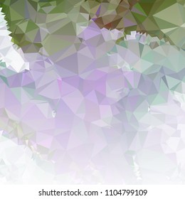 Low polygonal mosaic square layout with transparent corner for banner, label, tag, flyer and abstract web background. Copy space. Vector clip art.