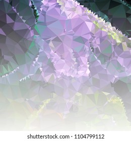 Low polygonal mosaic square layout with transparent corner for banner, label, tag, flyer and abstract web background. Copy space. Vector clip art.