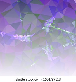 Low polygonal mosaic square layout with transparent corner for banner, label, tag, flyer and abstract web background. Copy space. Vector clip art.