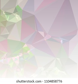 Low polygonal mosaic square layout with transparent bottom for banner, label, tag, flyer and abstract web background. Copy space. Vector clip art.
