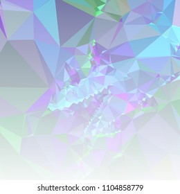 Low polygonal mosaic square layout with transparent bottom for banner, label, tag, flyer and abstract web background. Copy space. Vector clip art.