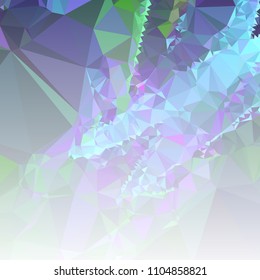 Low polygonal mosaic square layout with transparent bottom for banner, label, tag, flyer and abstract web background. Copy space. Vector clip art.