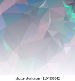 Low polygonal mosaic square layout with transparent bottom for banner, label, tag, flyer and abstract web background. Copy space. Vector clip art.