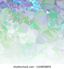 Low polygonal mosaic square layout with transparent bottom for banner, label, tag, flyer and abstract web background. Copy space. Vector clip art.
