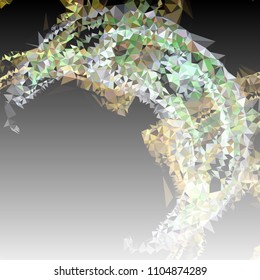 Low polygonal mosaic square layout with transparent bottom for banner, label, tag, flyer and abstract web background. Copy space. Vector clip art.
