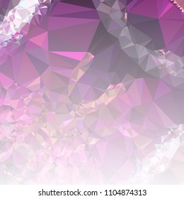 Low polygonal mosaic square layout with transparent bottom for banner, label, tag, flyer and abstract web background. Copy space. Vector clip art.