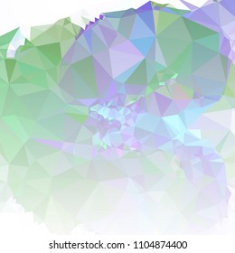 Low polygonal mosaic square layout with transparent bottom for banner, label, tag, flyer and abstract web background. Copy space. Vector clip art.