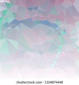 Low polygonal mosaic square layout with transparent bottom for banner, label, tag, flyer and abstract web background. Copy space. Vector clip art.