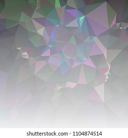Low polygonal mosaic square layout with transparent bottom for banner, label, tag, flyer and abstract web background. Copy space. Vector clip art.