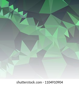 Low polygonal mosaic square layout with transparent bottom for banner, label, tag, flyer and abstract web background. Copy space. Vector clip art.