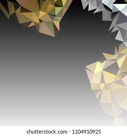 Low polygonal mosaic square layout with transparent bottom for banner, label, tag, flyer and abstract web background. Copy space. Vector clip art.