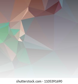 Low polygonal mosaic square layout with transparent bottom for banner, label, tag, flyer and abstract web background. Copy space. Vector clip art.