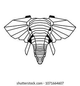 Low polygonal portrait of an elephant. Nice vector graphic illustration EPS 8