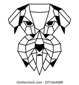 Low polygonal portrait of a schnauzer. Nice vector graphic illustration EPS 8
