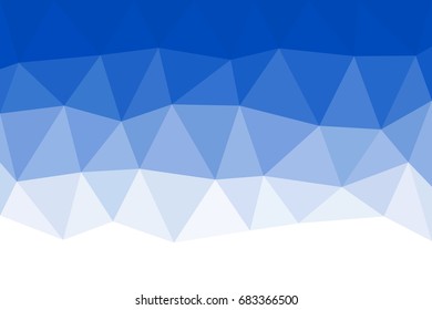 Low polygonal triangles blue white background
