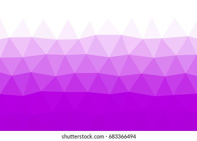 Low polygonal triangles purple white background