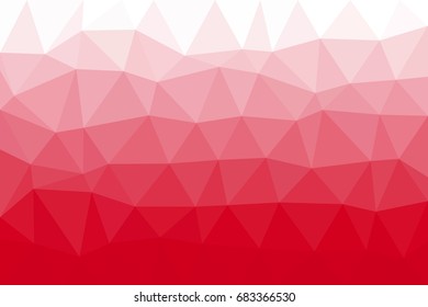 Low polygonal triangles red white background