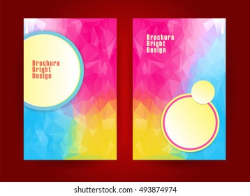 Low polygonal triangular bright color theme vector background illustration. Templates for brochure, magazine, flyer, booklet or report. 