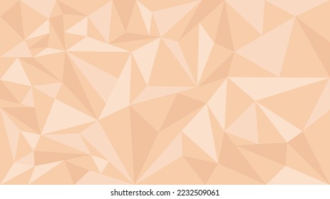 Low polygonal widescreen textured geometrical background colored in beige