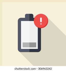 Low power icon, vector illustration. Flat design style with long shadow,eps10