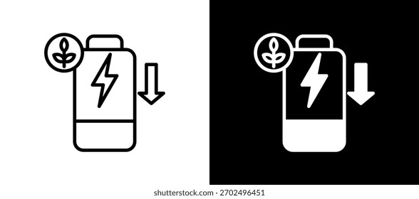 Low Power Mode Icon linemixed Vector Illustration