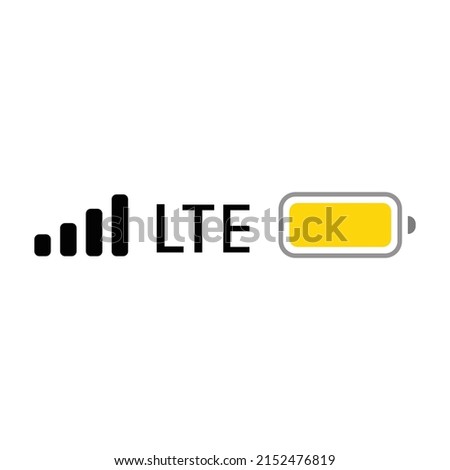 Low power mode, wifi, LTE set icon isolated on white background. Status bar symbol modern, simple, vector, icon for website design, mobile app, ui. Vector Illustration