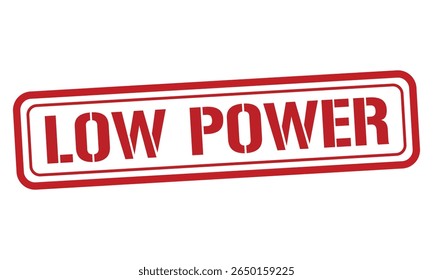 LOW POWER red stamp text vector, rubber stamp