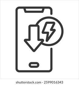 Low Power Usage Outline Icon Vector Illustration