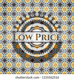 Low Price arabic emblem background. Arabesque decoration.