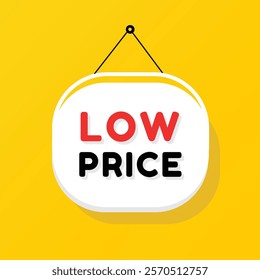 Low price banner, poster element modern icon on white background. vector sign, design isolated for announcement.