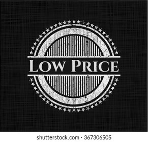 Low Price chalk emblem written on a blackboard