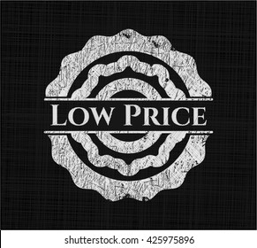 Low Price chalk emblem written on a blackboard