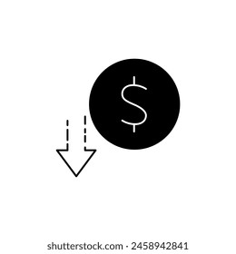 low price concept line icon. Simple element illustration. low price concept outline symbol design.
