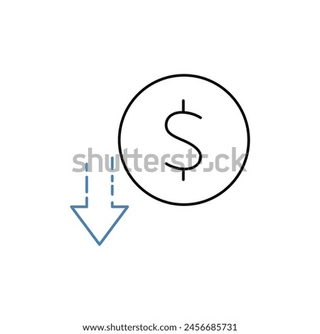 low price concept line icon. Simple element illustration. low price concept outline symbol design.