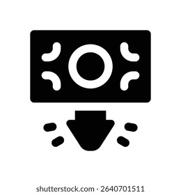 low price glyph icon. Strong and solid vector icon for websites, mobile interfaces, presentations, and visual branding. High quality and easy to edit.