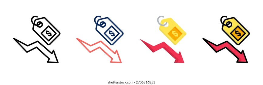 Low Price icon set multiple style collection
