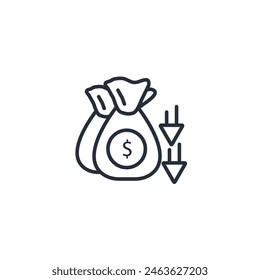 Low Price icon. vector.Editable stroke.linear style sign for use web design,logo.Symbol illustration.