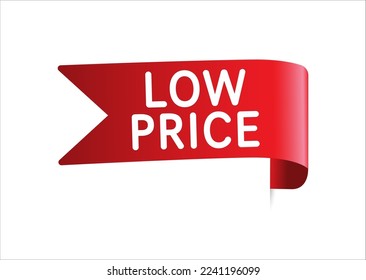 Low price label. Cost reduction icon. Discount price offer sign. Flat style