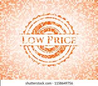 Low Price orange mosaic emblem with background