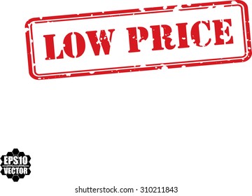 Low Price Red Rubber Stamp Design Over A White Background. Special Promotion For Customer. Vector Illustration.