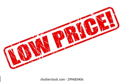 Low price red stamp text on white