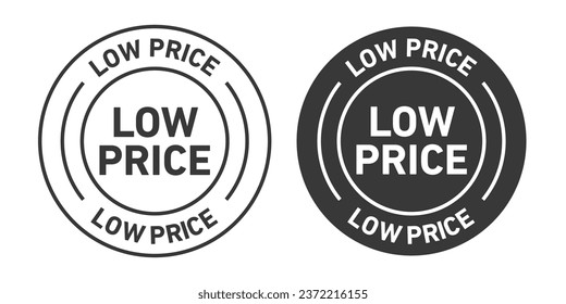 Low Price rounded vector symbol set on white background