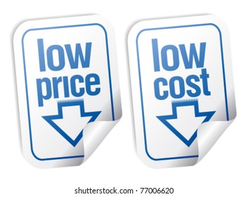 Low price stickers set with shadow.