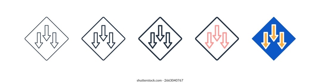 Ilustración vectorial de conjunto de iconos de estilo diferente de prioridad baja.